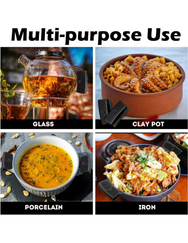 2 Pares de Mangos de Silicona Aislantes Patelai - Negro