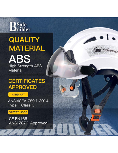 Casco de Seguridad SAFEBUILDER CR08 con 2 Visores Ajustables Casco de Seguridad SAFEBUILDER CR08 con 2 Visores Ajustables