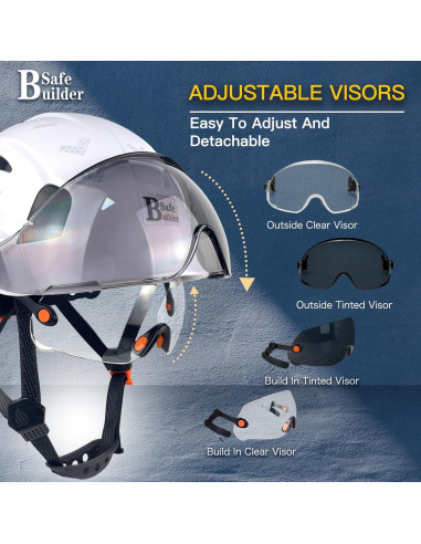 Casco de Seguridad SAFEBUILDER CR08 con 2 Visores Ajustables