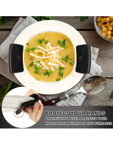 2 Pares de Mangos de Silicona Aislantes Patelai - Negro