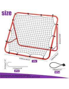 Rebounder de Fútbol Swpeet Plegable 100x100 cm Rojo 2