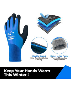 Guantes de Trabajo Impermeables OriStout Talla Grande Azul 2