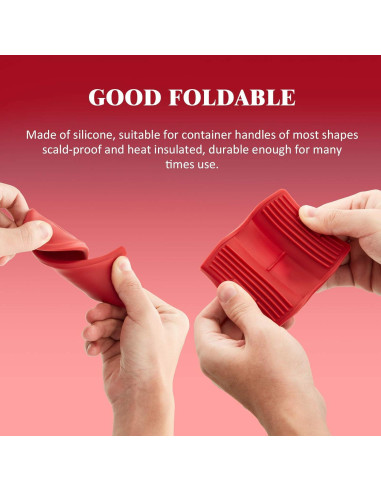 2 Pares de Mangos de Silicona Aislantes Patelai - Negro