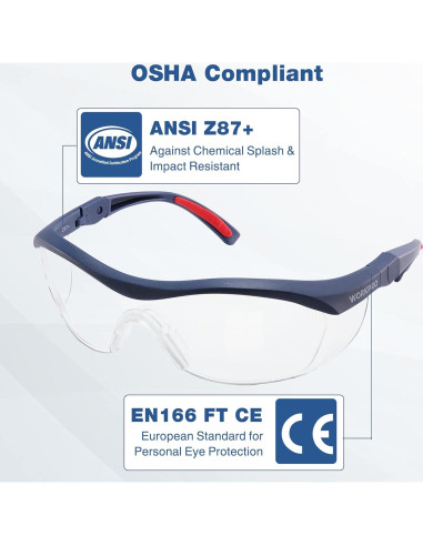 Gafas de Seguridad WORKPRO Z87.1 Anti Niebla 3 Piezas