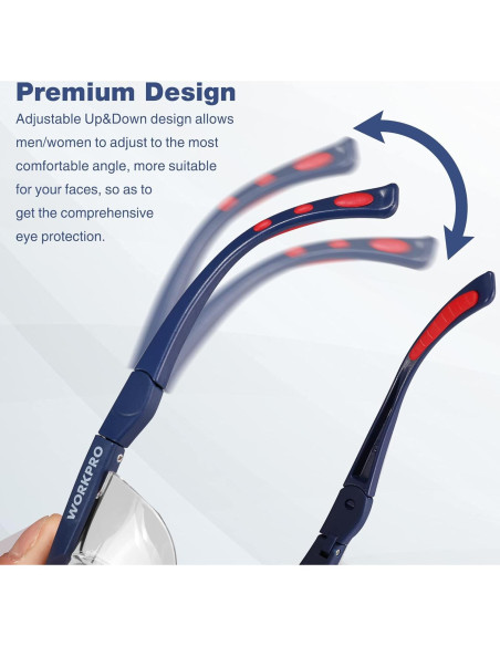 Gafas de Seguridad WORKPRO Z87.1 Anti Niebla 3 Piezas