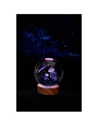 Lámpara de Bola de Cristal 3D Conalisk 8 cm LED 16 Colores