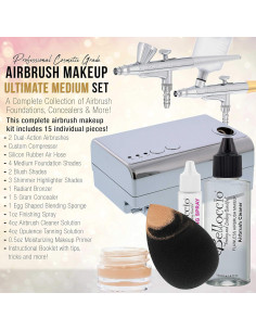 Aerógrafo Belloccio para Maquillaje y Bronceado Set MEDIUM 2