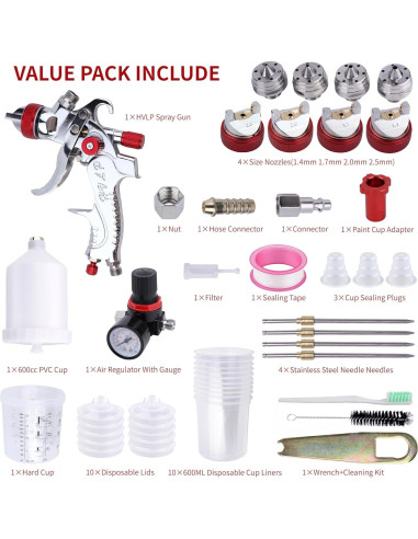 Pistola de Pulverización Zeinlenx 2008-4 600ml 4 Boquillas