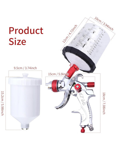 Pistola de Pulverización Zeinlenx 2008-4 600ml 4 Boquillas