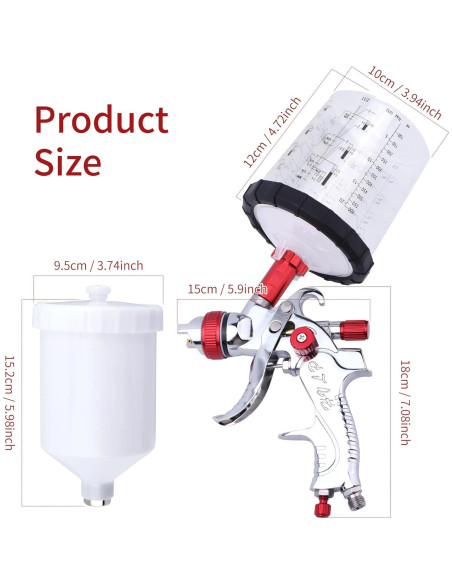 Pistola de Pulverización Zeinlenx 2008-4 600ml 4 Boquillas