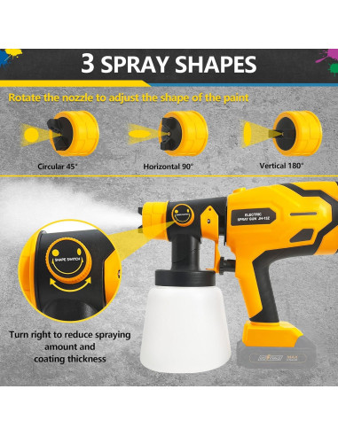 Pulverizador de pintura inalámbrico byczone 600W 2 baterías 1000ml