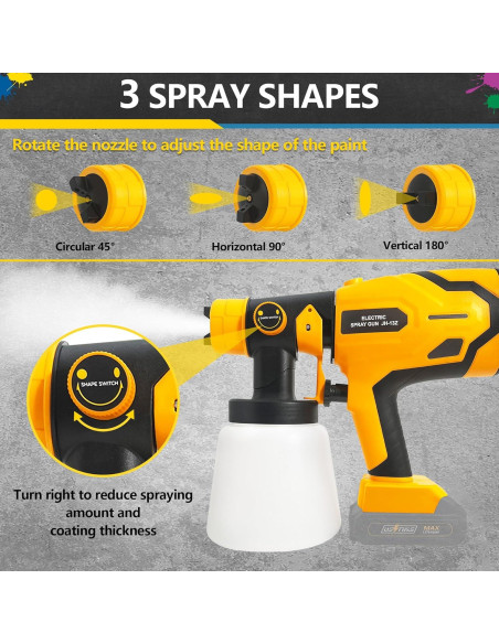 Pulverizador de pintura inalámbrico byczone 600W 2 baterías 1000ml