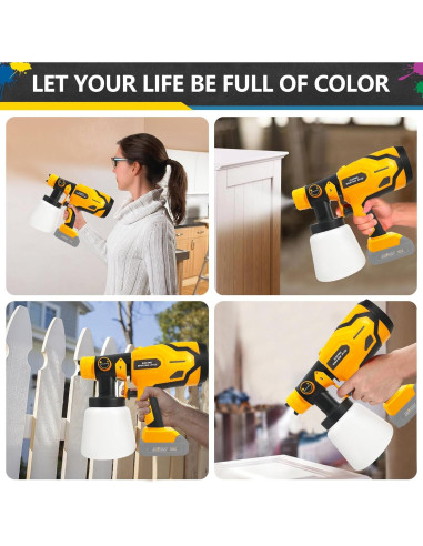Pulverizador de pintura inalámbrico byczone 600W 2 baterías 1000ml