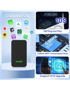 Adaptador Inalámbrico CarlinKit 5.0 para CarPlay/Android Auto 2