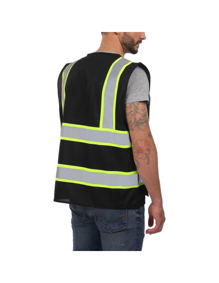Chaleco Reflectante Dib Seguridad Alta Visibilidad Negro L