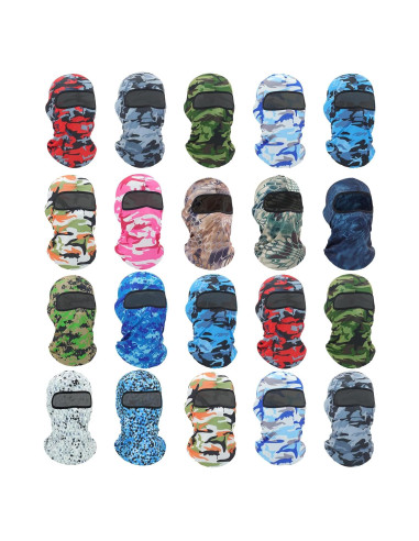 20 Piezas Máscara Balaclava UV para Esquí y Deportes