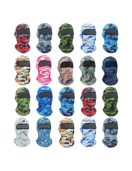 20 Piezas Máscara Balaclava UV para Esquí y Deportes