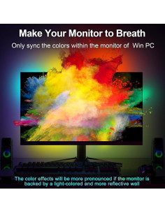 Tira LED de Retroiluminación YIKEMJERP 2m para Monitores 19-32" 2