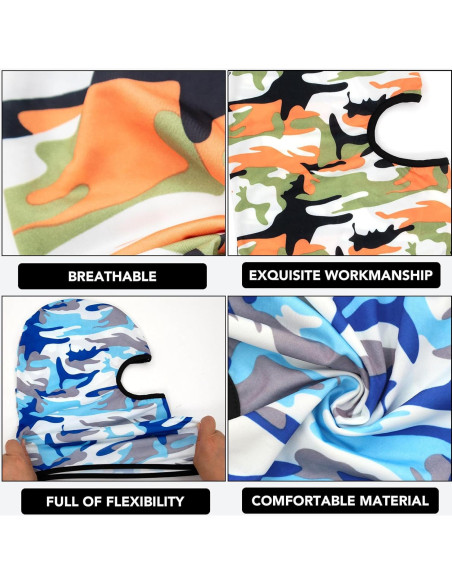 20 Piezas Máscara Balaclava UV para Esquí y Deportes