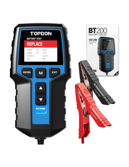 Probador de Baterías TOPDON BT200 12V 24V Digital Carga