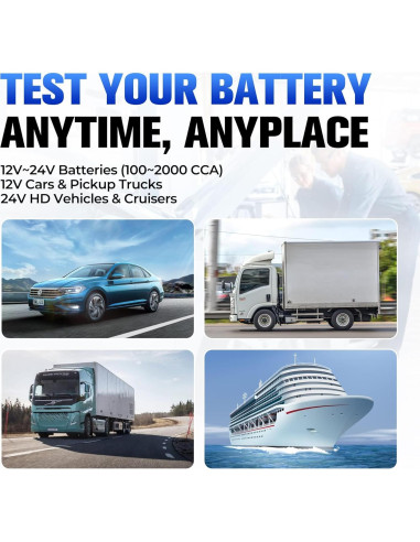 Probador de Baterías TOPDON BT200 12V 24V Digital Carga