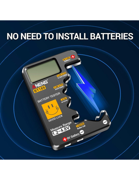 Probador de Baterías ANENG BT189 LCD Universal Compacto