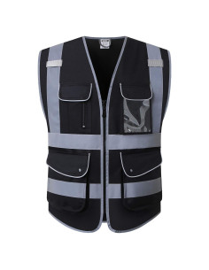 Chaleco de Seguridad HATAUNKI Reflectante con 9 Bolsillos