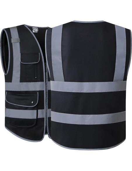 Chaleco de Seguridad HATAUNKI Reflectante con 9 Bolsillos