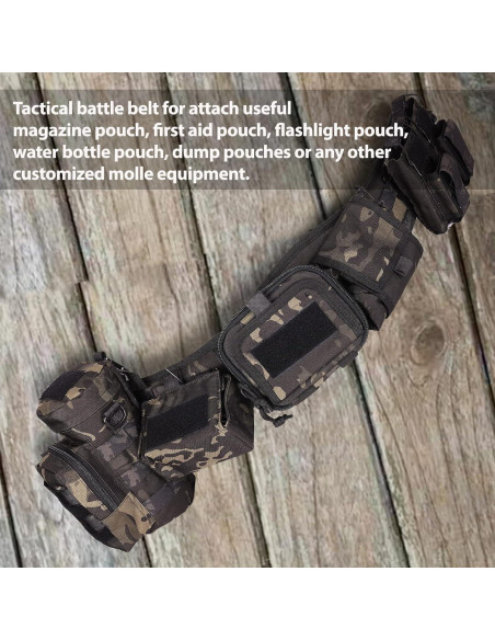 Cinturón Táctico BOMTURN 7 en 1 Militar Molle Ajustable