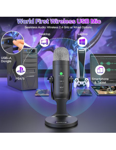 Micrófono Inalámbrico ZealSound K66 USB para Podcast y Juegos 2