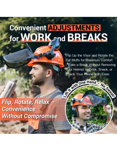 Casco de Motosierra SUNHOO CS009 con Pantalla y Orejeras