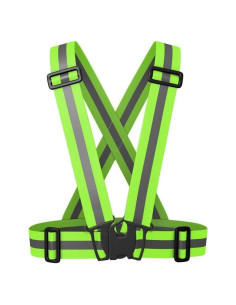 Chaleco Reflectante AISIBO Ajustable Alta Visibilidad Verde