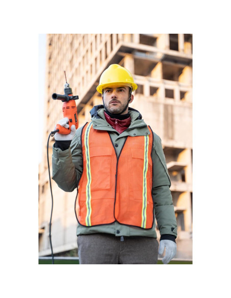 Chalecos de Seguridad Dazonity 10pcs Malla Alta Visibilidad