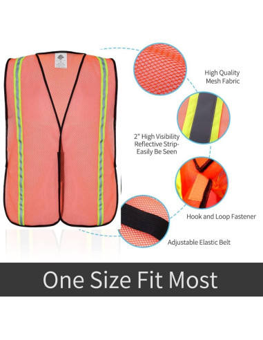 Chalecos de Seguridad Dazonity 10pcs Malla Alta Visibilidad