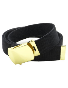 Cinturón Militar de Lona Ajustable con Hebilla de Latón