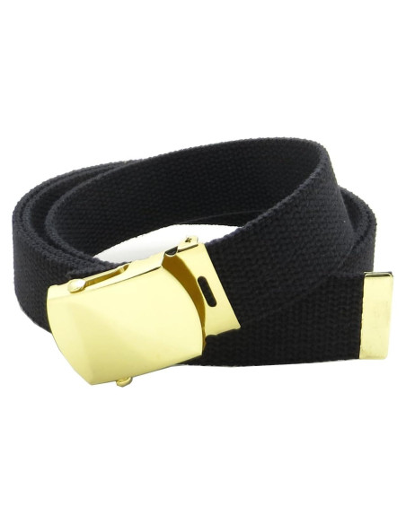 Cinturón Militar de Lona Ajustable con Hebilla de Latón