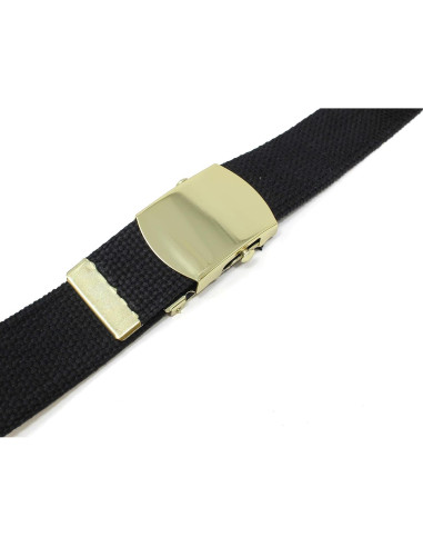 Cinturón Militar de Lona Ajustable con Hebilla de Latón