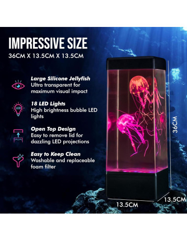 Lámpara de Medusa Jinx 24/7 LED 18 Colores USB Grande
