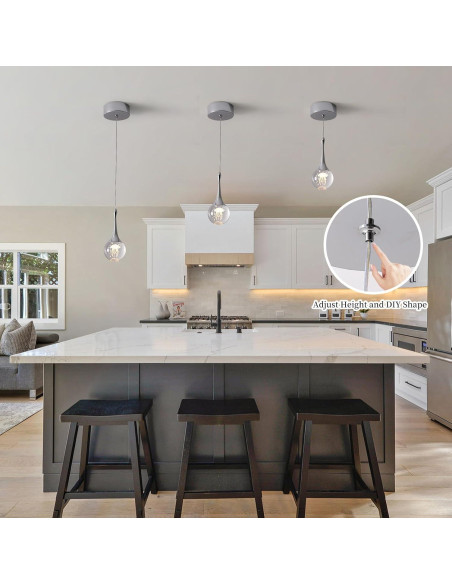 Juego de 2 Lámparas Colgantes CtysTalk Medusa LED Cromo