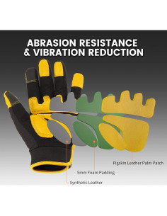 Guantes de Trabajo JUMPHIGH para Hombre Amarillo Mediano 2