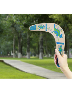 Boomerang de Madera Alreczio Azul para Niños y Adultos 2