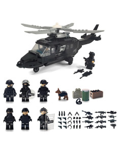 Juego de Bloques de Construcción Militar Toysvill | 8 Figuras y Helicóptero