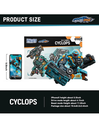52TOYS BEASTDRIVE BD-13 Cíclope Juguete Transformable 22 cm