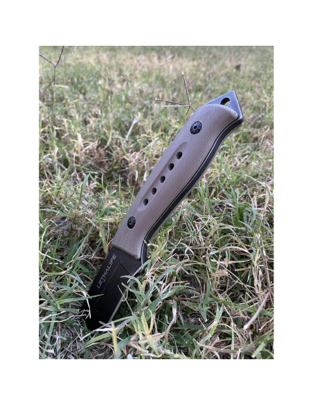 Cuchillo de Caza LETHALIFE 21.6 cm Full Tang Marrón