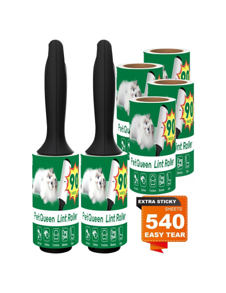 Rodillos para Pelusa Petqueen - 2 Mangos y 6 Rodillos, 560 Hojas