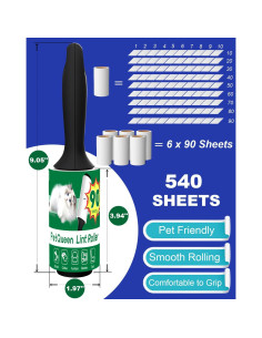 Rodillos para Pelusa Petqueen - 2 Mangos y 6 Rodillos, 560 Hojas 2