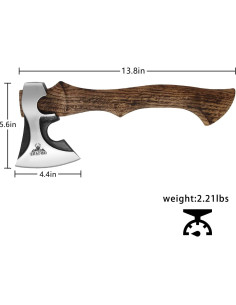 Hacha de Camping THKFWD 35 cm Acero Forjado con Funda 2