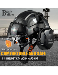 Casco de Seguridad SAFEBUILDER CR08 con Visera y Orejeras 2
