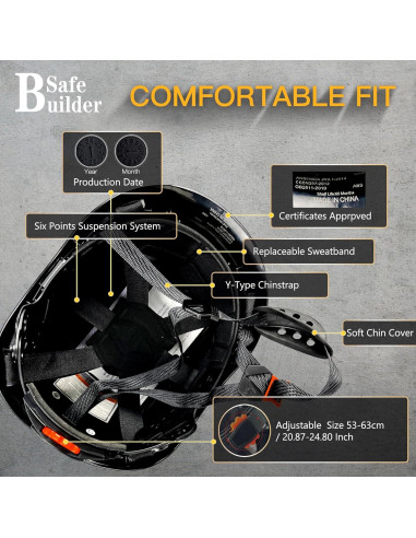 Casco de Seguridad SAFEBUILDER CR08 con Visera y Orejeras