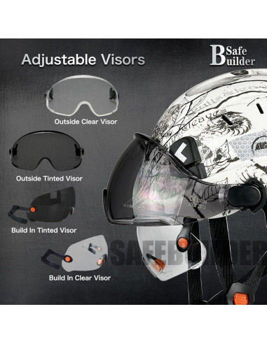 Casco de Seguridad SAFEBUILDER CR06 con 2 Visores Ajustables